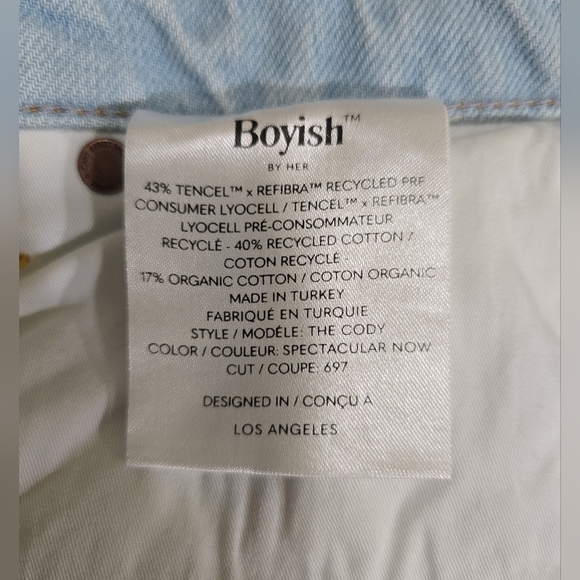 Boyish Cody High Rise Cut Off Shorts Spectacular Now 26 Sustainable Light Wash - Picture 9 of 9